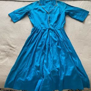 Thrifted dress Royal Blue with orange and yellow details Size 16 *runs small*